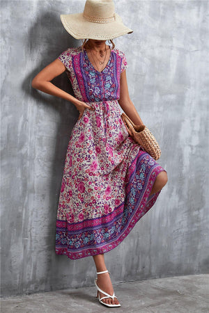 Ease And Confidence A-Line Bohemian Midi Dress - MXSTUDIO.COM