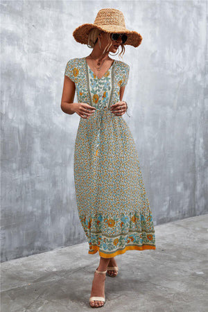 Ease And Confidence A-Line Bohemian Midi Dress - MXSTUDIO.COM