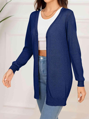 Easeful Warmth Buttoned Long Cardigan-MXSTUDIO.COM