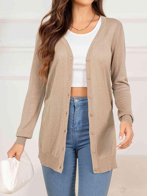 Easeful Warmth Buttoned Long Cardigan-MXSTUDIO.COM