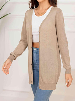 Easeful Warmth Buttoned Long Cardigan-MXSTUDIO.COM