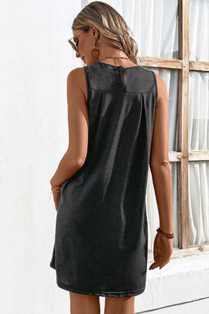 Easy And Free Crew Neck Sleeveless A Line Dress - MXSTUDIO.COM