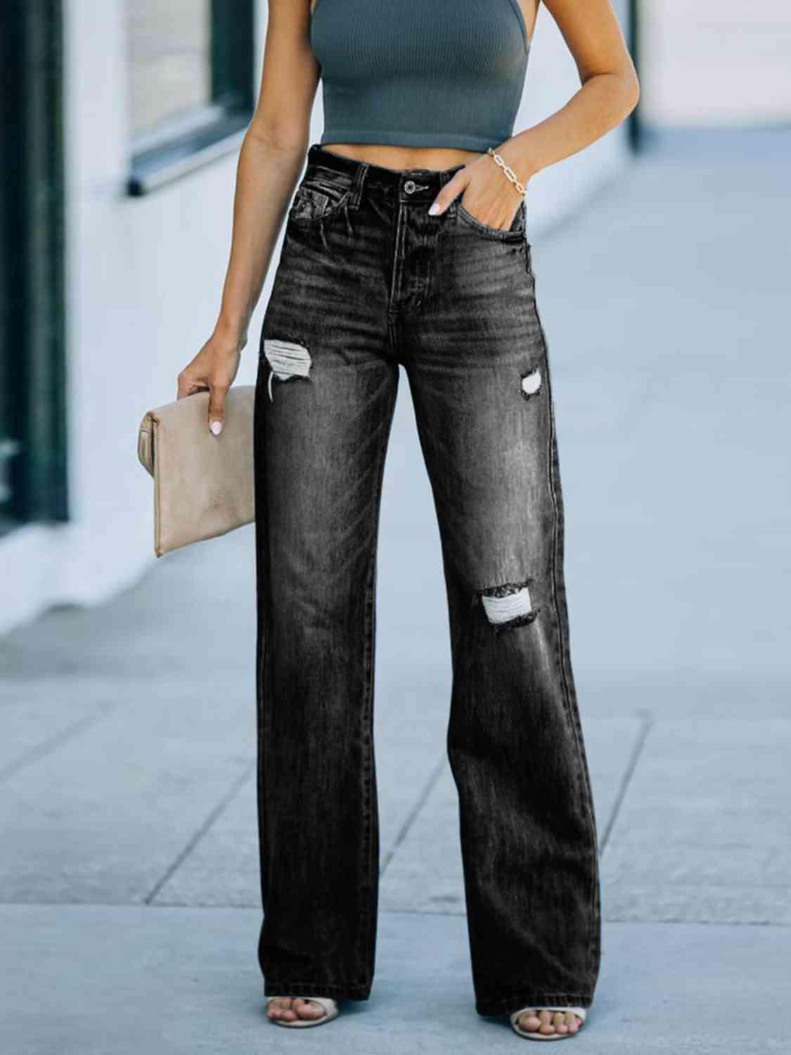 Easy Saturday High Waist Wide Leg Jeans - MXSTUDIO.COM