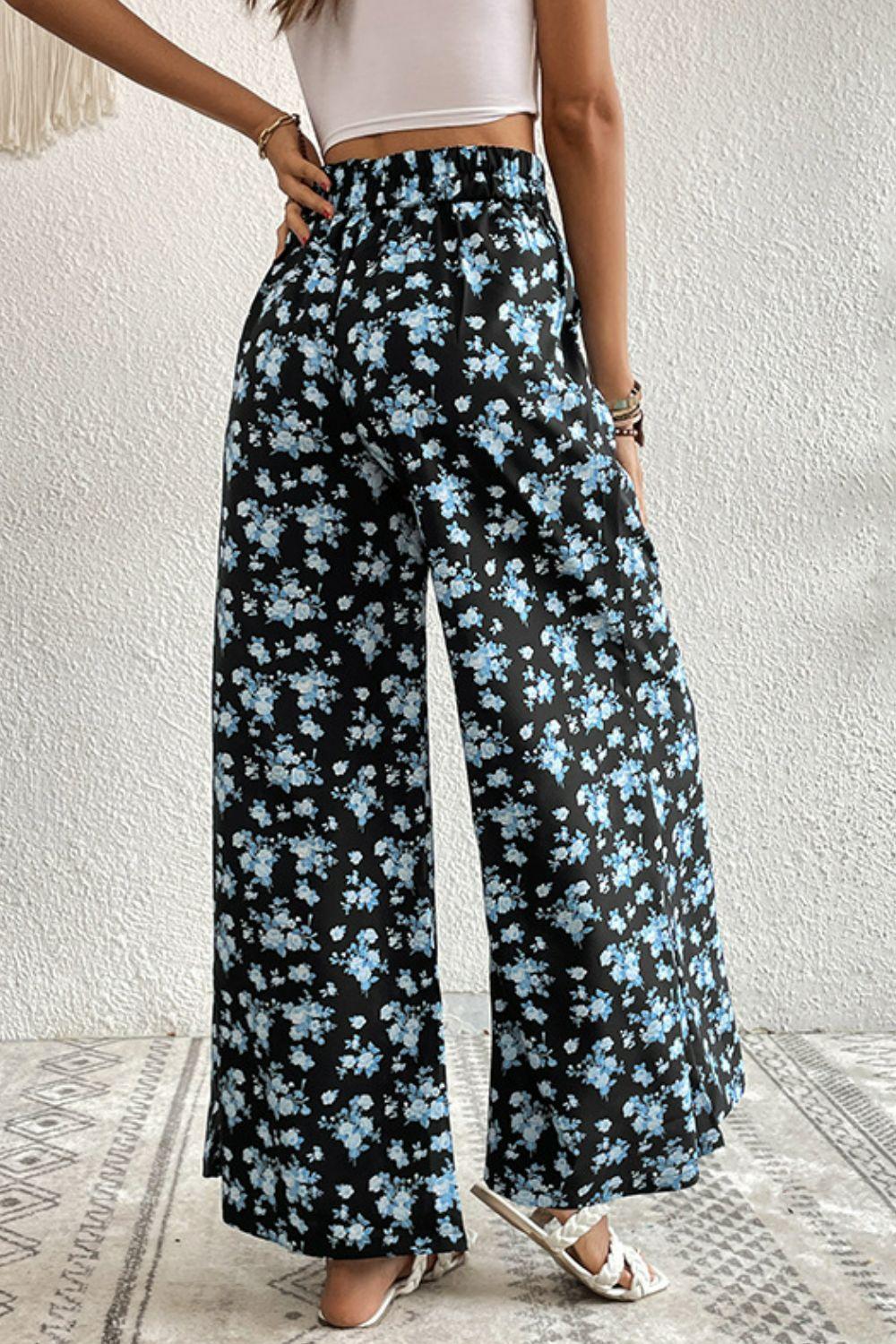 Easygoing Floral High Waist Culotte Pants - MXSTUDIO.COM