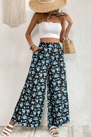 Easygoing Floral High Waist Culotte Pants - MXSTUDIO.COM