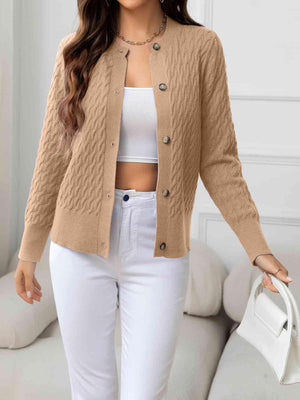 Effortless Warmth Button Front Cardigan-MXSTUDIO.COM