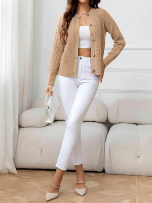 Effortless Warmth Button Front Cardigan-MXSTUDIO.COM