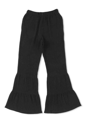 Elastic Waist Long Ruffle Flare Pants - MXSTUDIO.COM