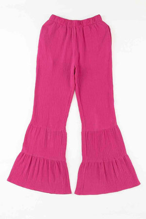Elastic Waist Long Ruffle Flare Pants - MXSTUDIO.COM