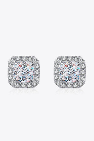 Elegant 2 Carat Moissanite Square Stud Earrings - MXSTUDIO.COM