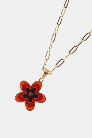 Elegantly Fashioned Flower Pendant Stainless Steel Necklace - MXSTUDIO.COM