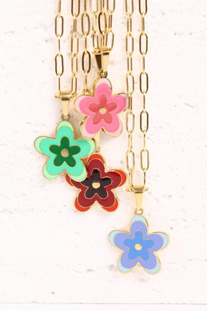 Elegantly Fashioned Flower Pendant Stainless Steel Necklace - MXSTUDIO.COM