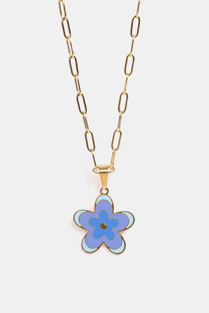Elegantly Fashioned Flower Pendant Stainless Steel Necklace - MXSTUDIO.COM
