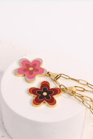 Elegantly Fashioned Flower Pendant Stainless Steel Necklace - MXSTUDIO.COM