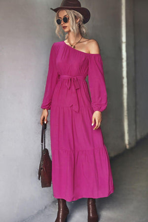 Elite One-Shoulder Tiered Maxi Dress - MXSTUDIO.COM