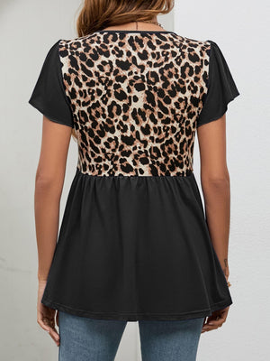 Embrace Feminity Leopard Baby Doll Blouse - MXSTUDIO.COM