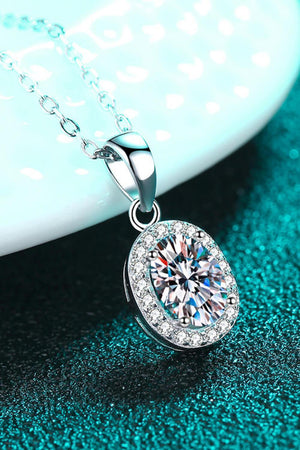 Encrusted 1 Carat Moissanite Oval Necklace - MXSTUDIO.COM