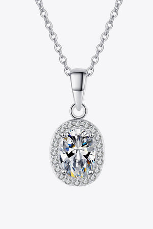 Encrusted 1 Carat Moissanite Oval Necklace - MXSTUDIO.COM