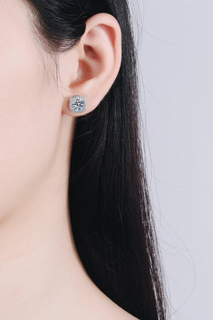 Encrusted Cushion Cut 1 Carat Moissanite Stud Earrings - MXSTUDIO.COM