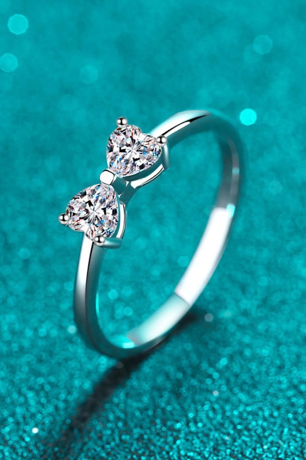 Endless Shine Bow Sterling Silver Moissanite Ring - MXSTUDIO.COM