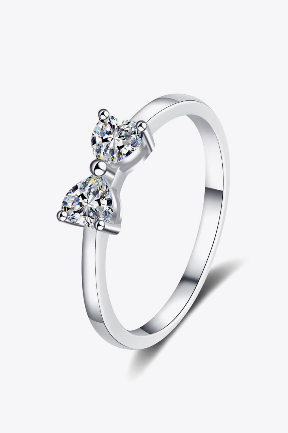 Endless Shine Bow Sterling Silver Moissanite Ring - MXSTUDIO.COM