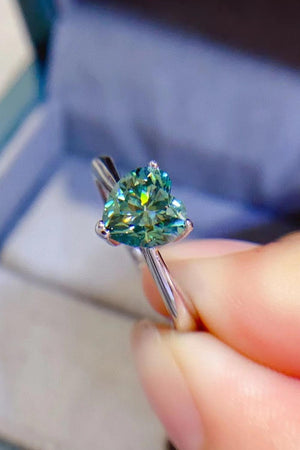 Enduring Radiance Heart 1 Carat Moissanite Ring - MXSTUDIO.COM