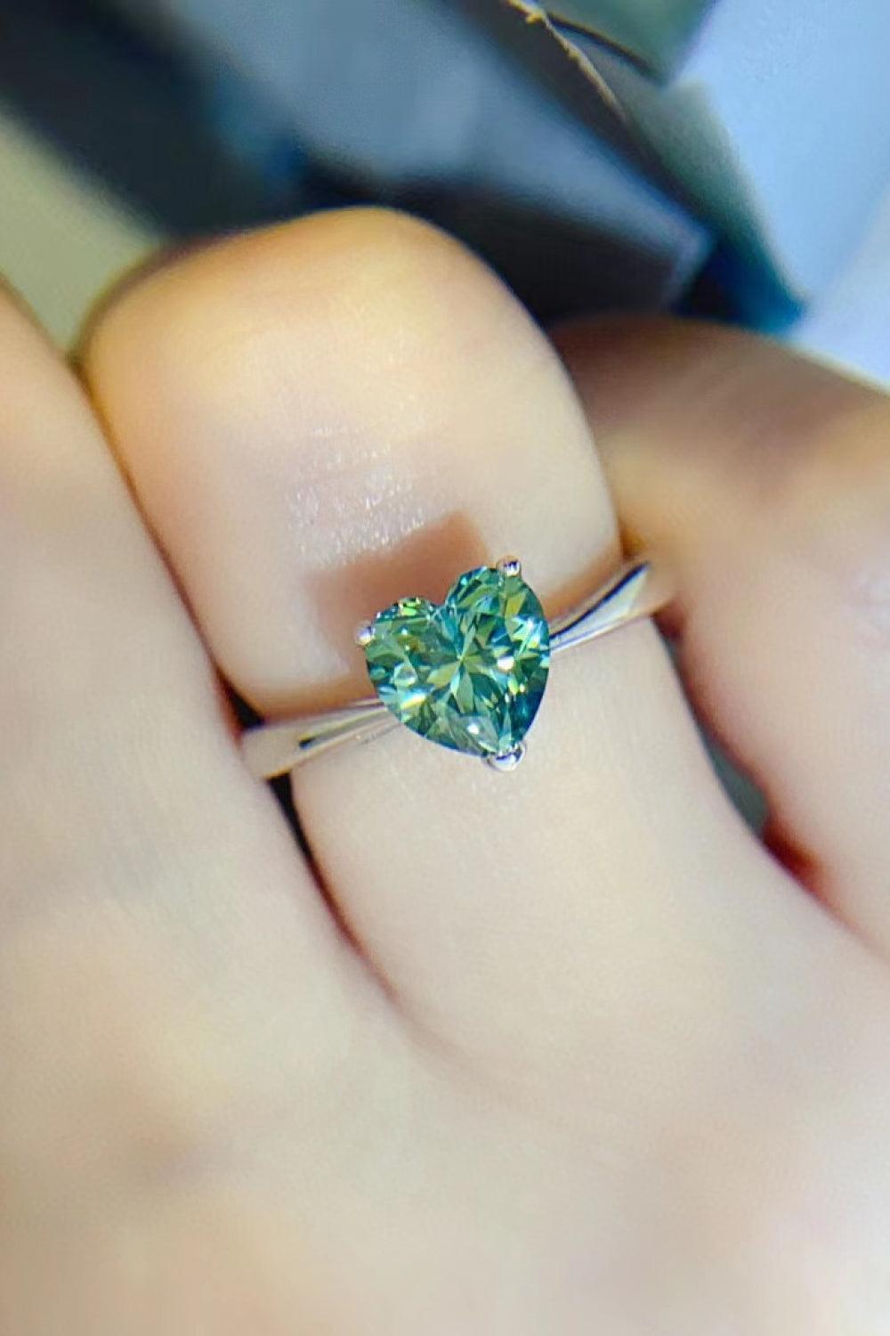 Enduring Radiance Heart 1 Carat Moissanite Ring - MXSTUDIO.COM