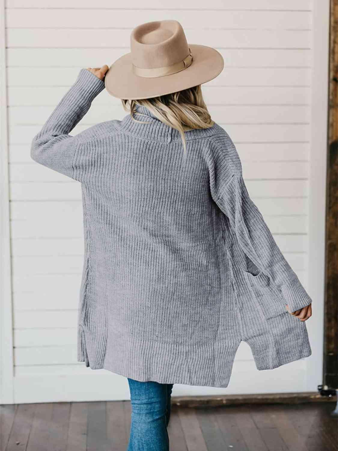 Enjoyable Warmth High-Low Open Front Cardigan - MXSTUDIO.COM