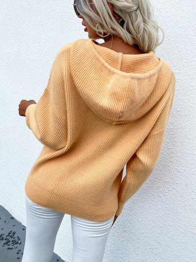 Enthusiastically Comfy Hooded Knit Sweater-MXSTUDIO.COM