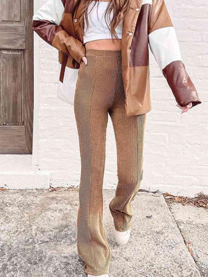 Entrance In Style Printed Long Tan Flare Pants - MXSTUDIO.COM