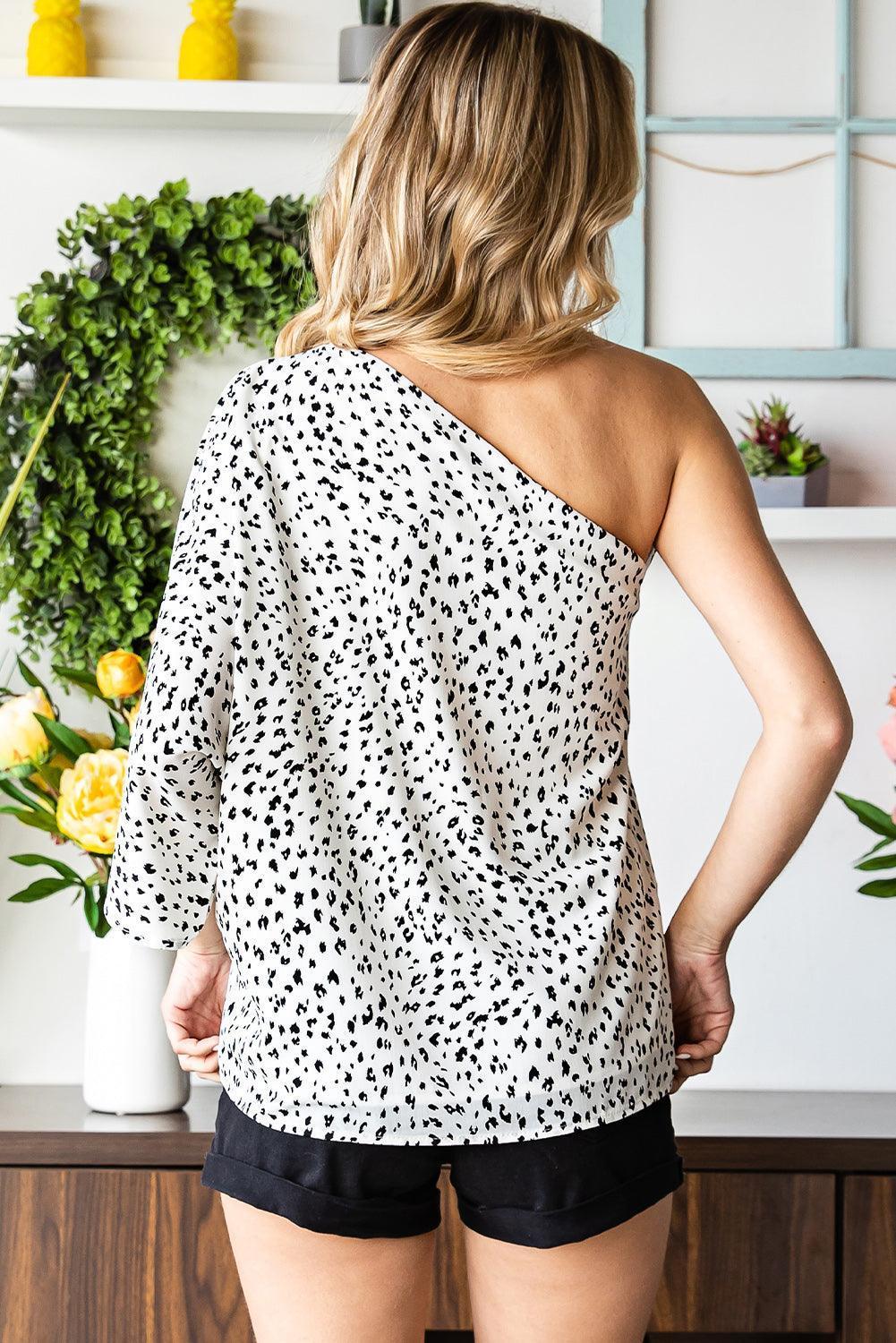 Escape The Ordinary Leopard One Sleeve Blouse - MXSTUDIO.COM