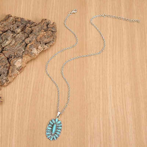 Everyday Staple Artificial Turquoise Alloy Necklace-MXSTUDIO.COM