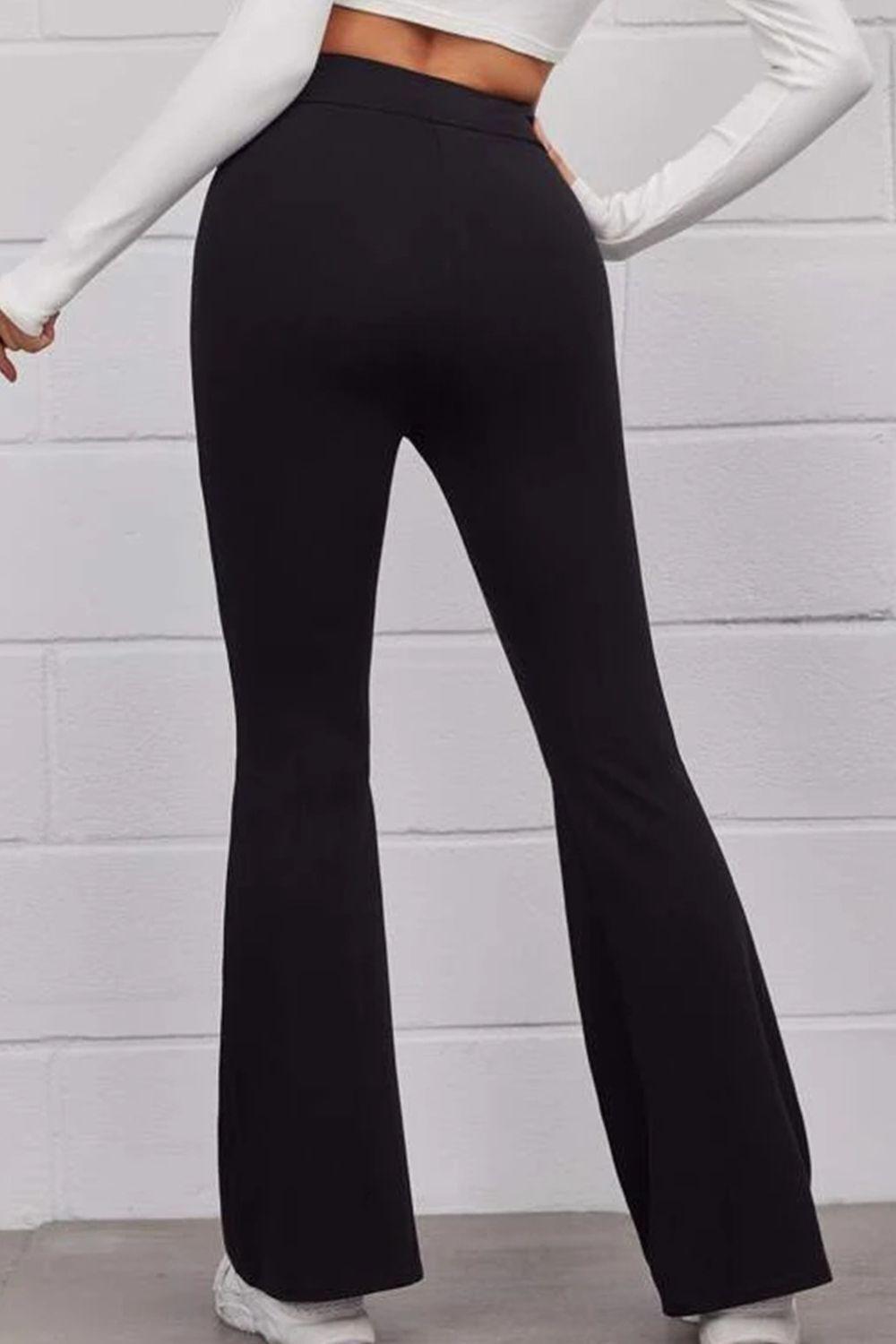 Everyday Wear High Waist Black Flare Pants - MXSTUDIO.COM