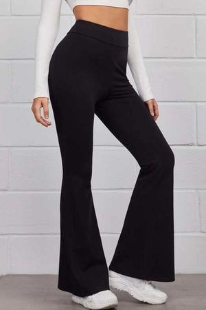 Everyday Wear High Waist Black Flare Pants - MXSTUDIO.COM