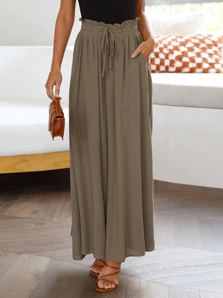 Exceptional Elastic Waist Palazzo Pants - MXSTUDIO.COM