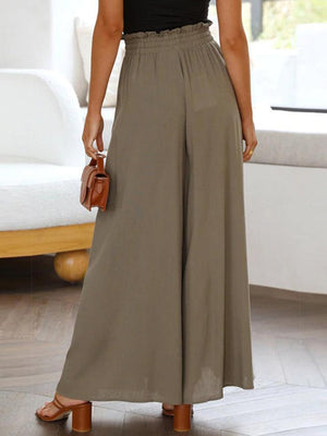 Exceptional Elastic Waist Palazzo Pants - MXSTUDIO.COM