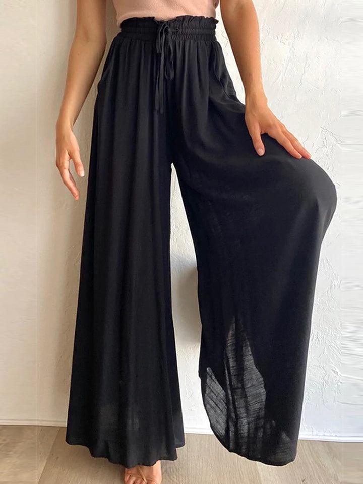 Exceptional Elastic Waist Palazzo Pants - MXSTUDIO.COM