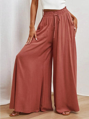 Exceptional Elastic Waist Palazzo Pants - MXSTUDIO.COM
