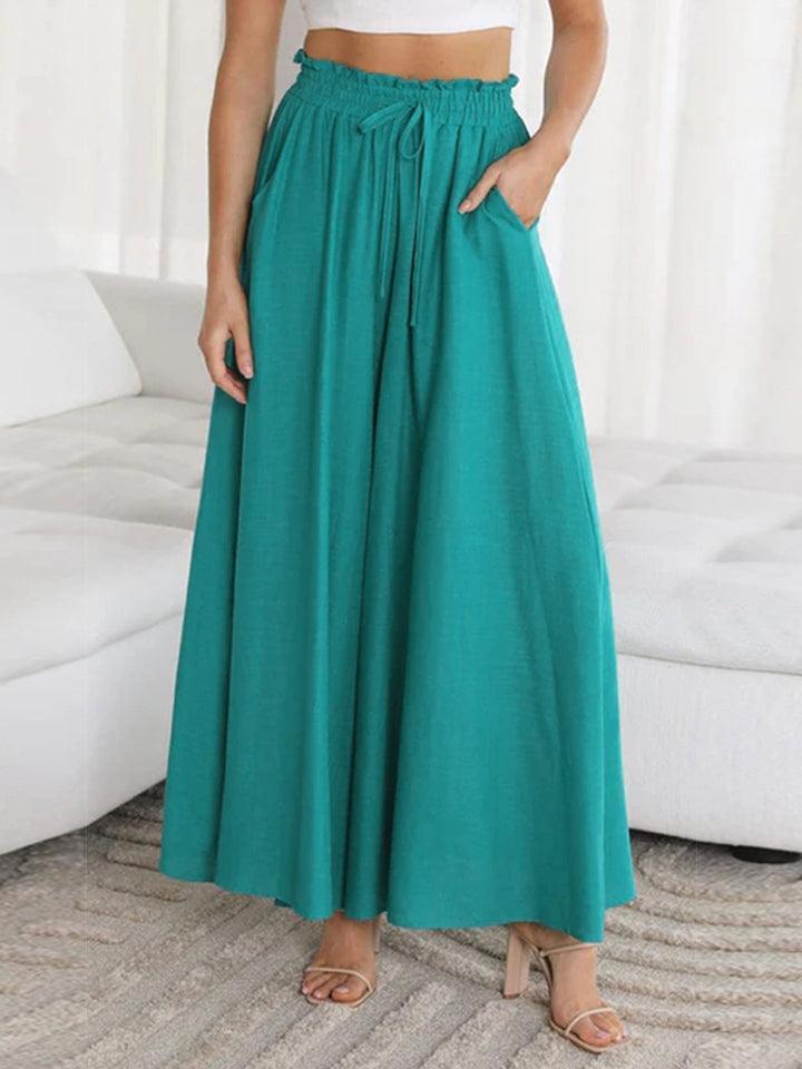 Exceptional Elastic Waist Palazzo Pants - MXSTUDIO.COM