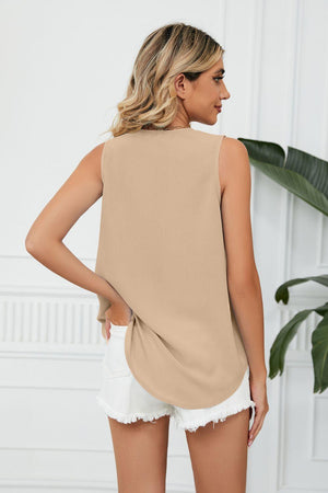 Expensive Freshness V Neck Sleeveless Blouse - MXSTUDIO.COM