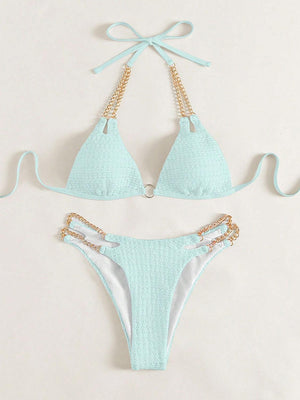 a bikini top with a tie around it