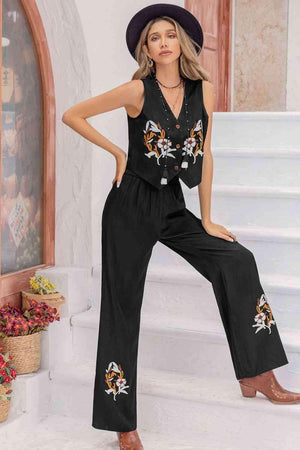 Express Your Style Black Vest and Pants Set - MXSTUDIO.COM