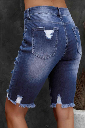 Express Your Style Mid Rise Distressed Bermuda Shorts - MXSTUDIO.COM