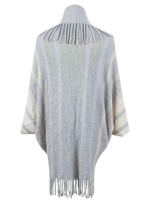 Exquisite Layer Open Front Fringe Poncho - MXSTUDIO.COM