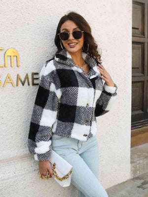 Exquisitely Warm Buttoned Plaid Jacket - MXSTUDIO.COM