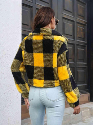 Exquisitely Warm Buttoned Plaid Jacket - MXSTUDIO.COM