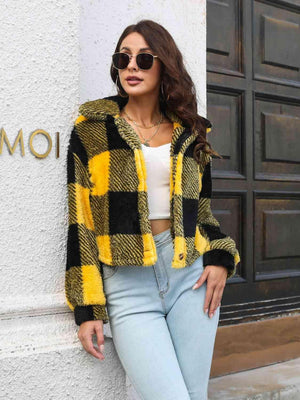 Exquisitely Warm Buttoned Plaid Jacket - MXSTUDIO.COM