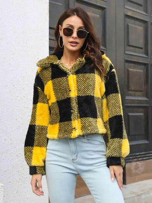 Exquisitely Warm Buttoned Plaid Jacket - MXSTUDIO.COM