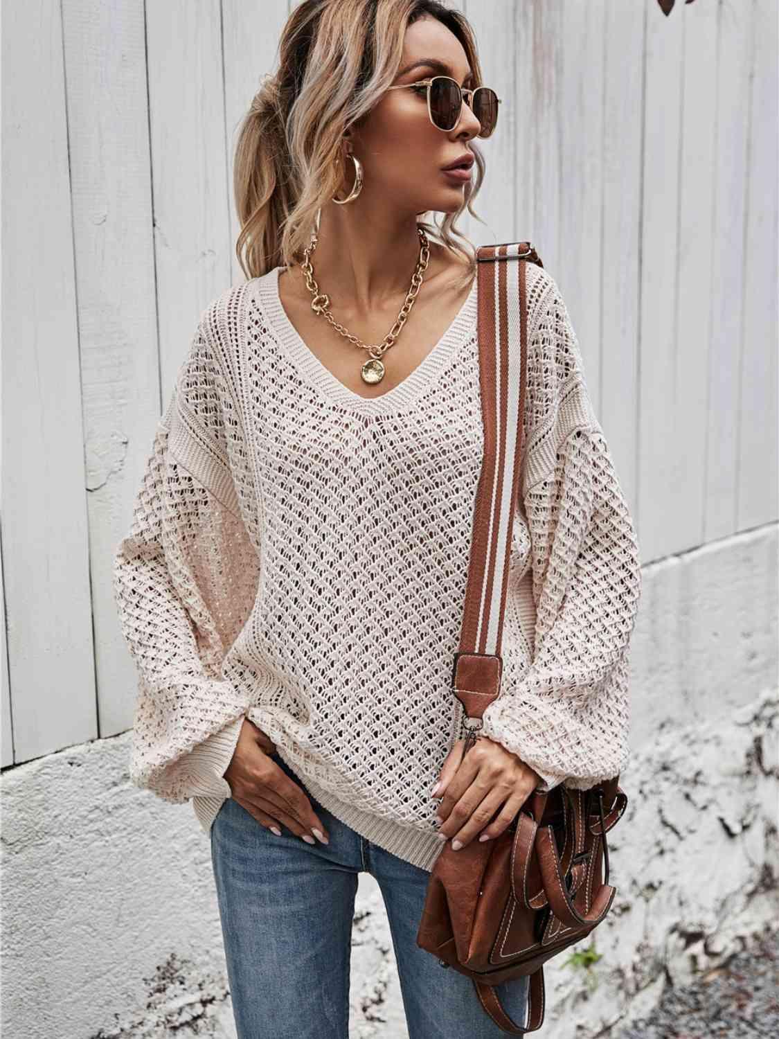 Extra Comfy Lantern Sleeve Sweater-MXSTUDIO.COM