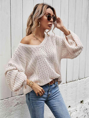 Extra Comfy Lantern Sleeve Sweater-MXSTUDIO.COM